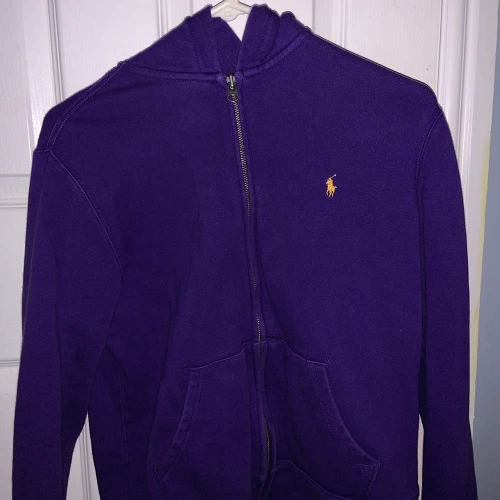 purple polo zip up